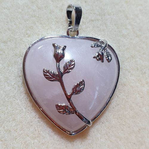 Rose Quartz Heart Pendant
