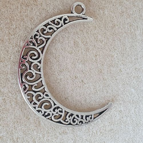 Moon - Crescent Silver Colour Metal Pendant
