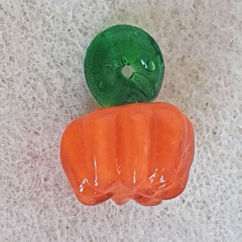 Pumpkin Dark Orange Glass Charm