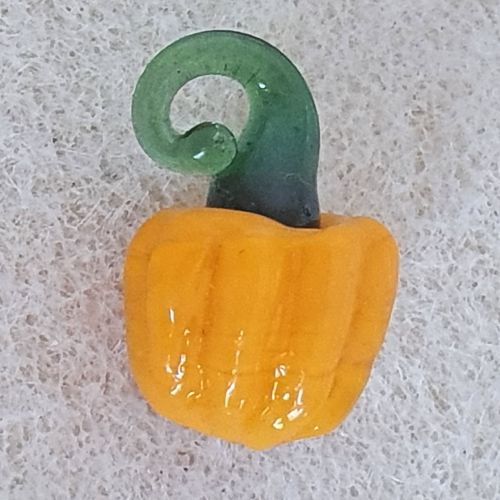 Pumpkin Light Orange Glass Charm