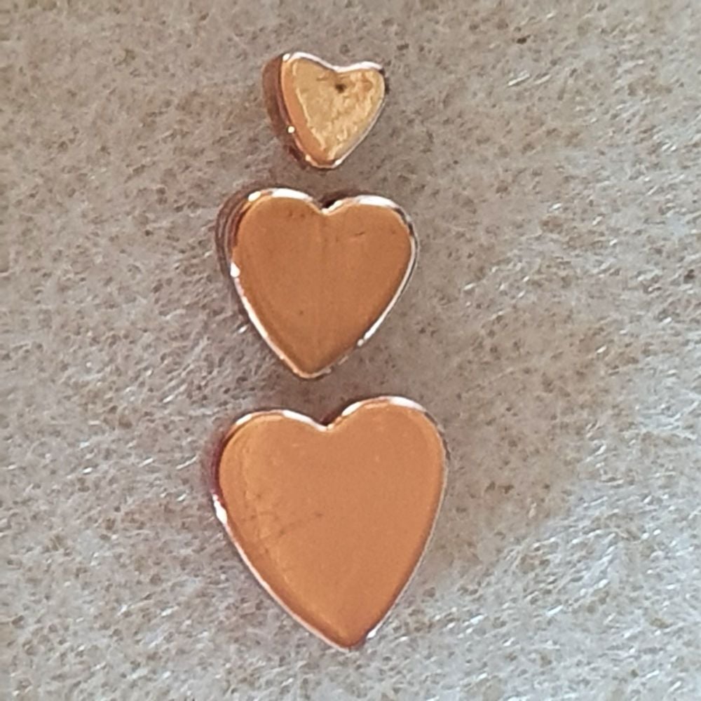 Rose Gold Heart 4 or 6 or 8mm Beads