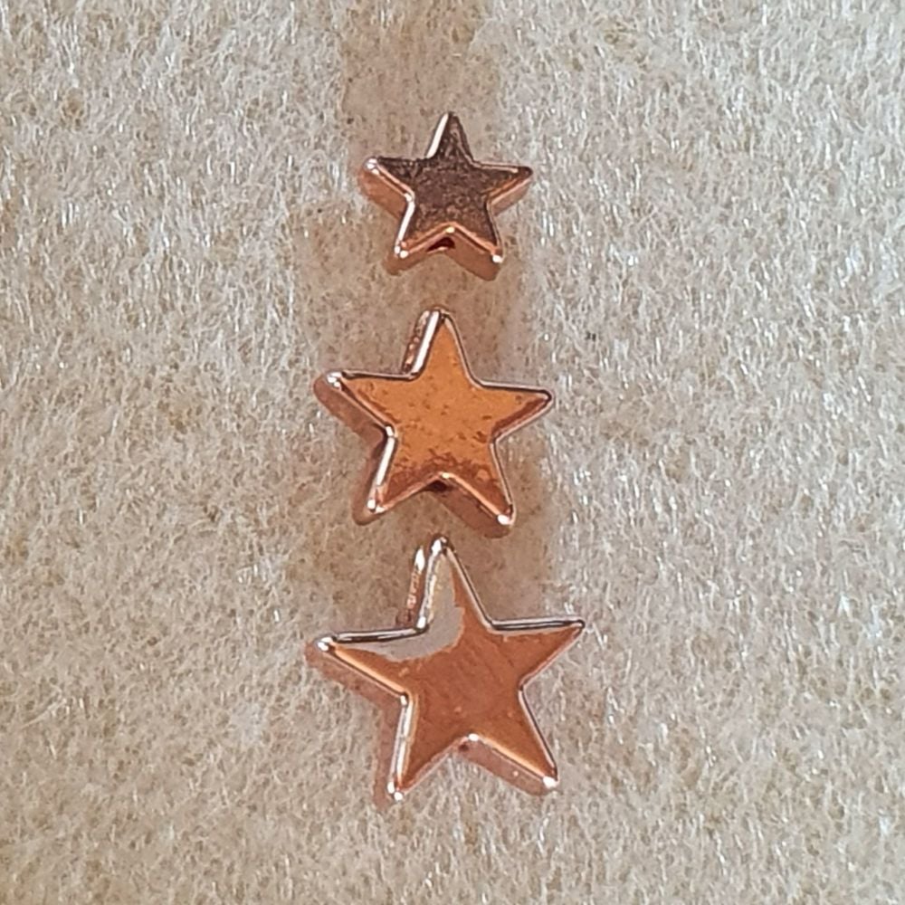 Rose Gold Star 6 or 8 or 10mm Beads