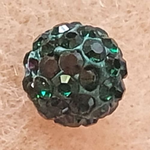 Disco Pave 8mm Bead Dark Green