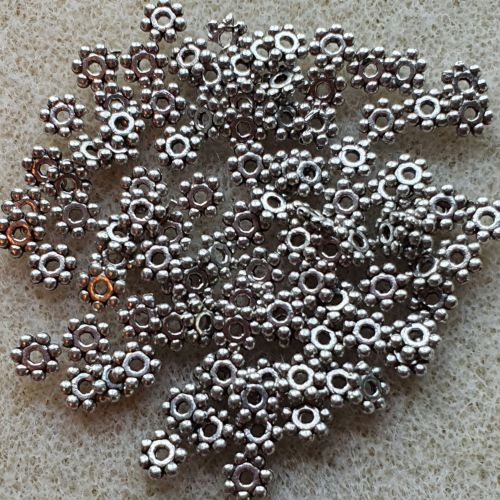 Silver Small Snowflake Beads