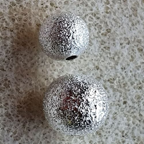 Silver Textured 6 or 8mm Beads