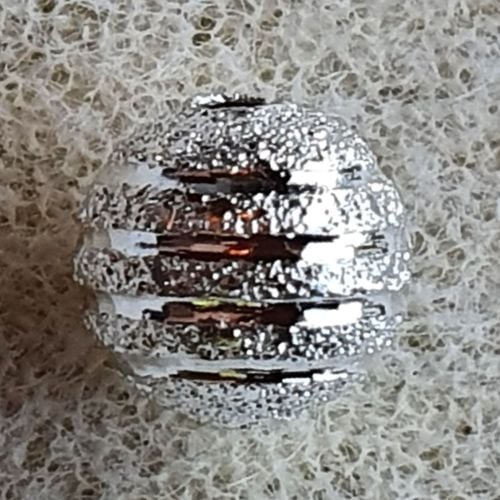 Silver Textured 8mm Round Beads