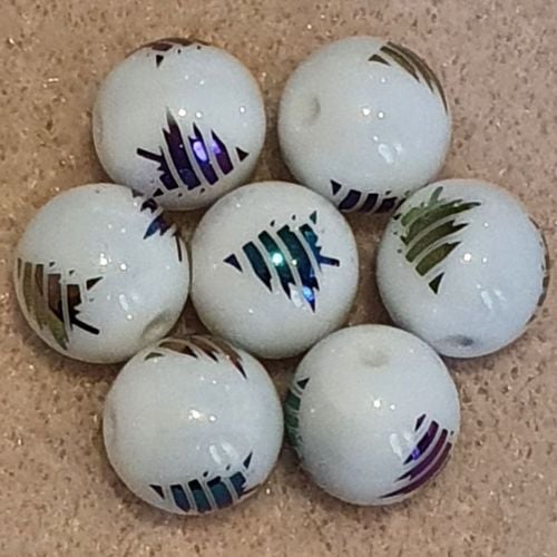 Multi-color Plated Christmas Tree Glass Bead