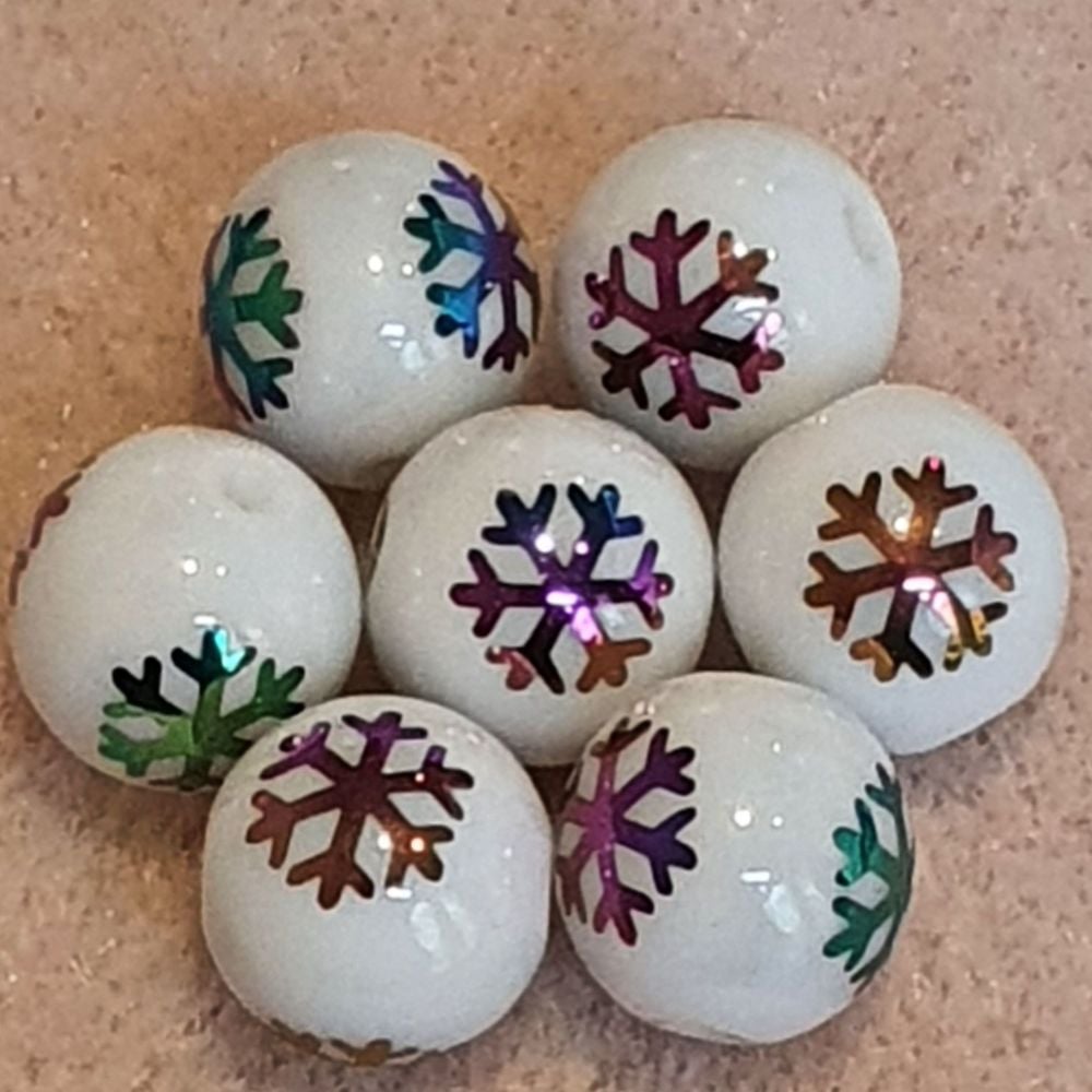 Multi-color Plated Reindeer Glass Bead