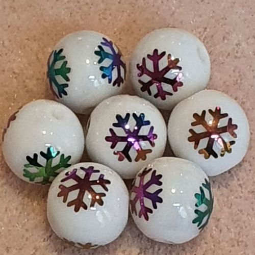 Multi-color Plated Reindeer Glass Bead