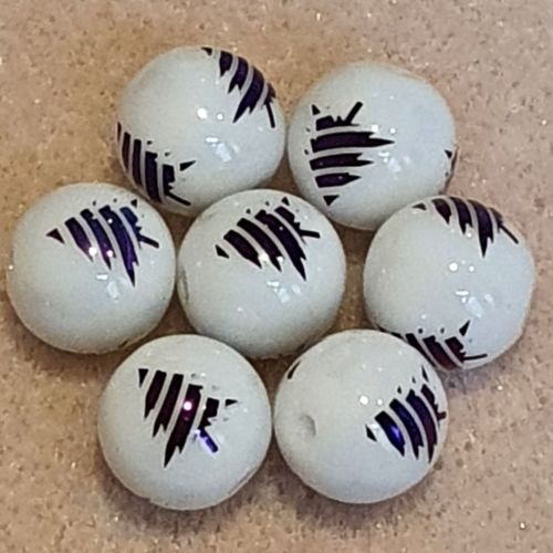 Purple Plated Christmas Tree Glass Bead