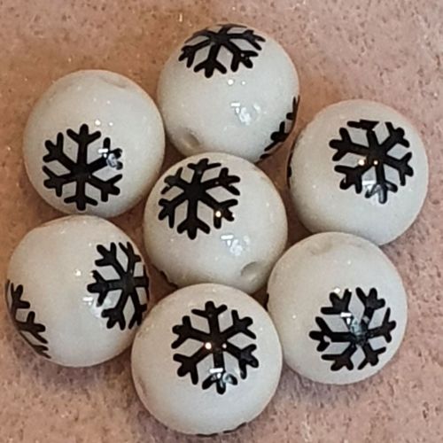 Gun Metal Plated Stars Glass Bead