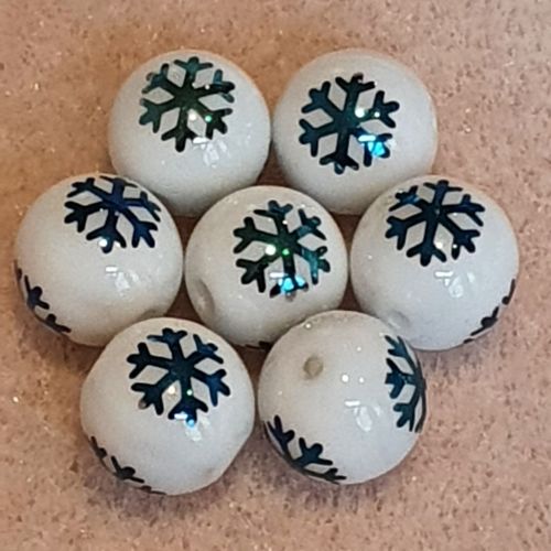 Gun Metal Plated Stars Glass Bead