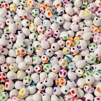 20g of craft style acrylic beads - Skulls