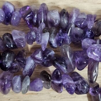 Natural Amethyst Chip Bead Strand