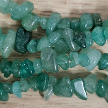 Natural Green Aventurine Chip Bead Strand