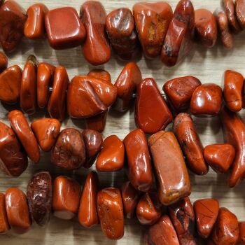 Natural Red Jasper Chip Bead Strand