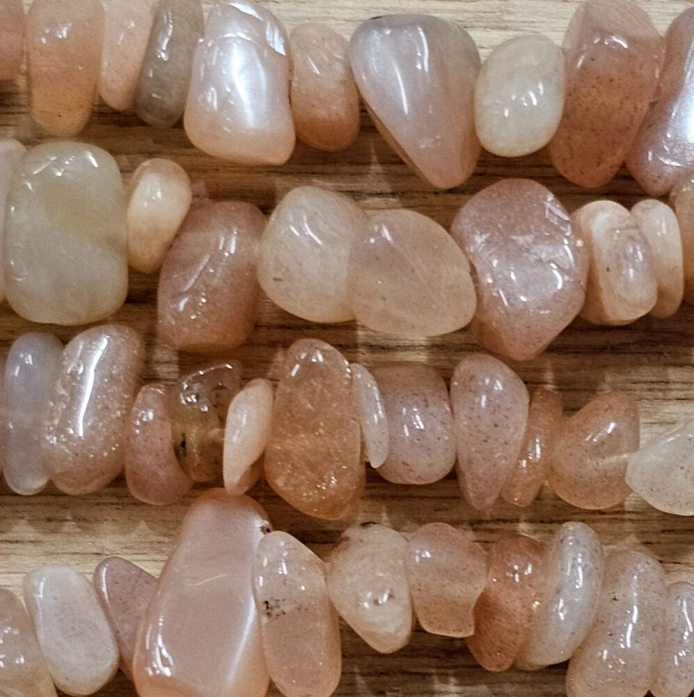 Natural Sunstone Chip Bead Strand