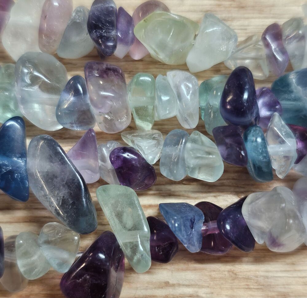 Fluorite  chip beads strand