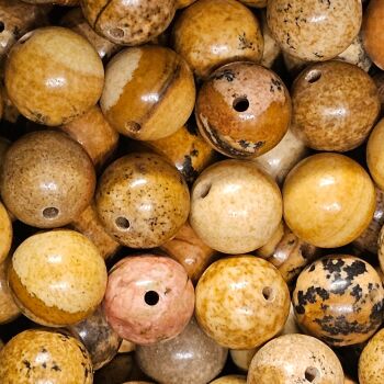 Picture Jasper  Bead/ Beads approx 8mm