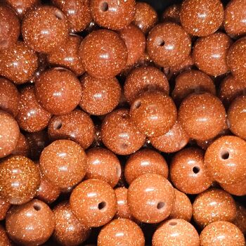 Synthetic Goldstone  Bead/ Beads approx 8mm