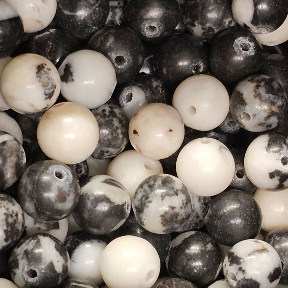 Zebra Jasper Bead/ Beads approx 8mm