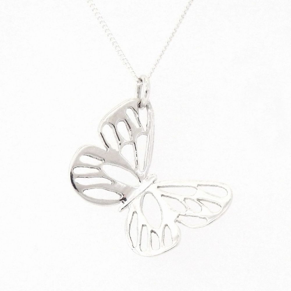 Fretwork butterfly pendant