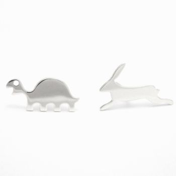 Hare and tortoise earrings