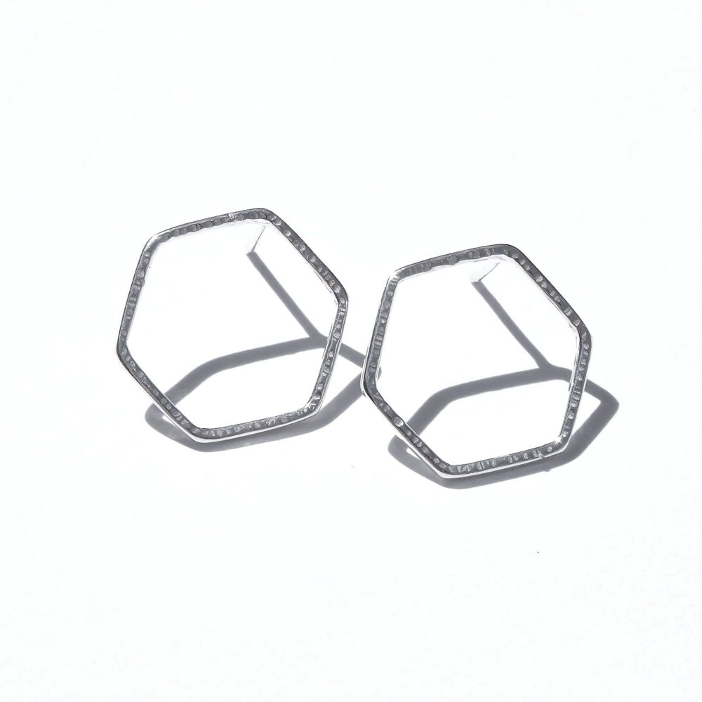 Medium Hexagon studs