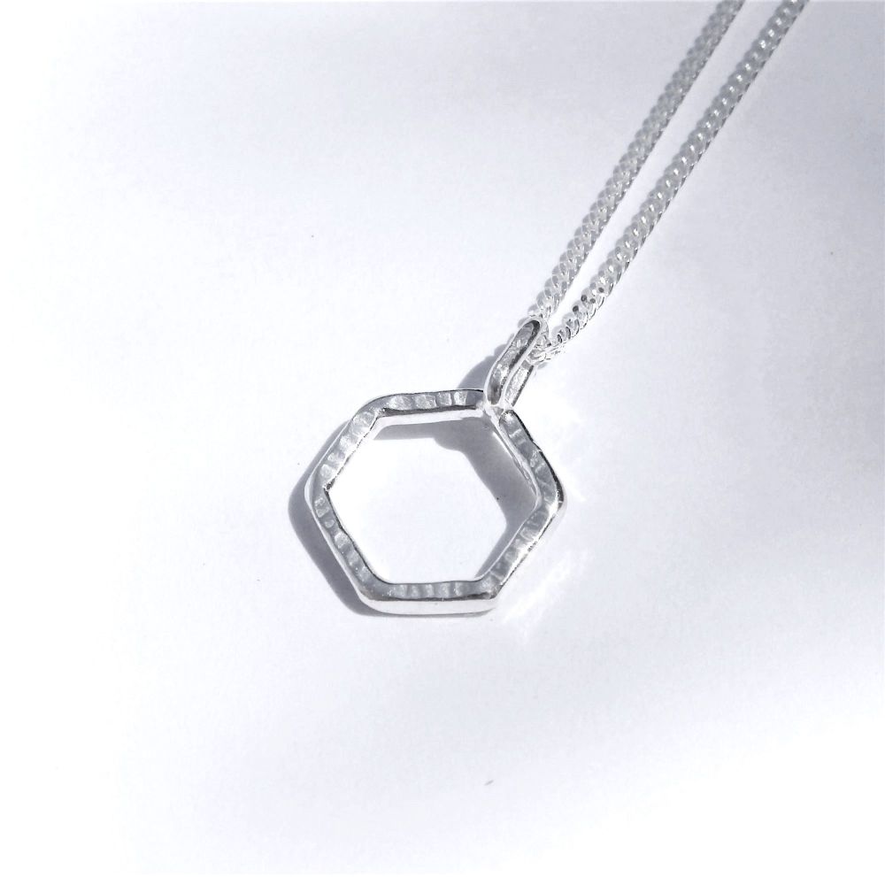 Tiny hexagon pendant