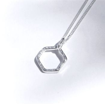 Tiny hexagon pendant