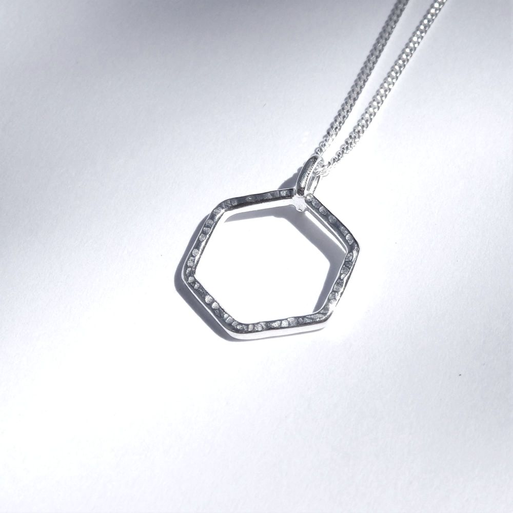 Small double hexagon pendant