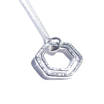 Medium double hexagon pendant
