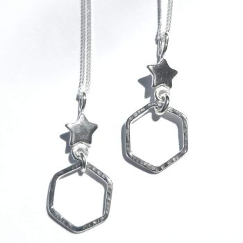 Starry hexagon pendant