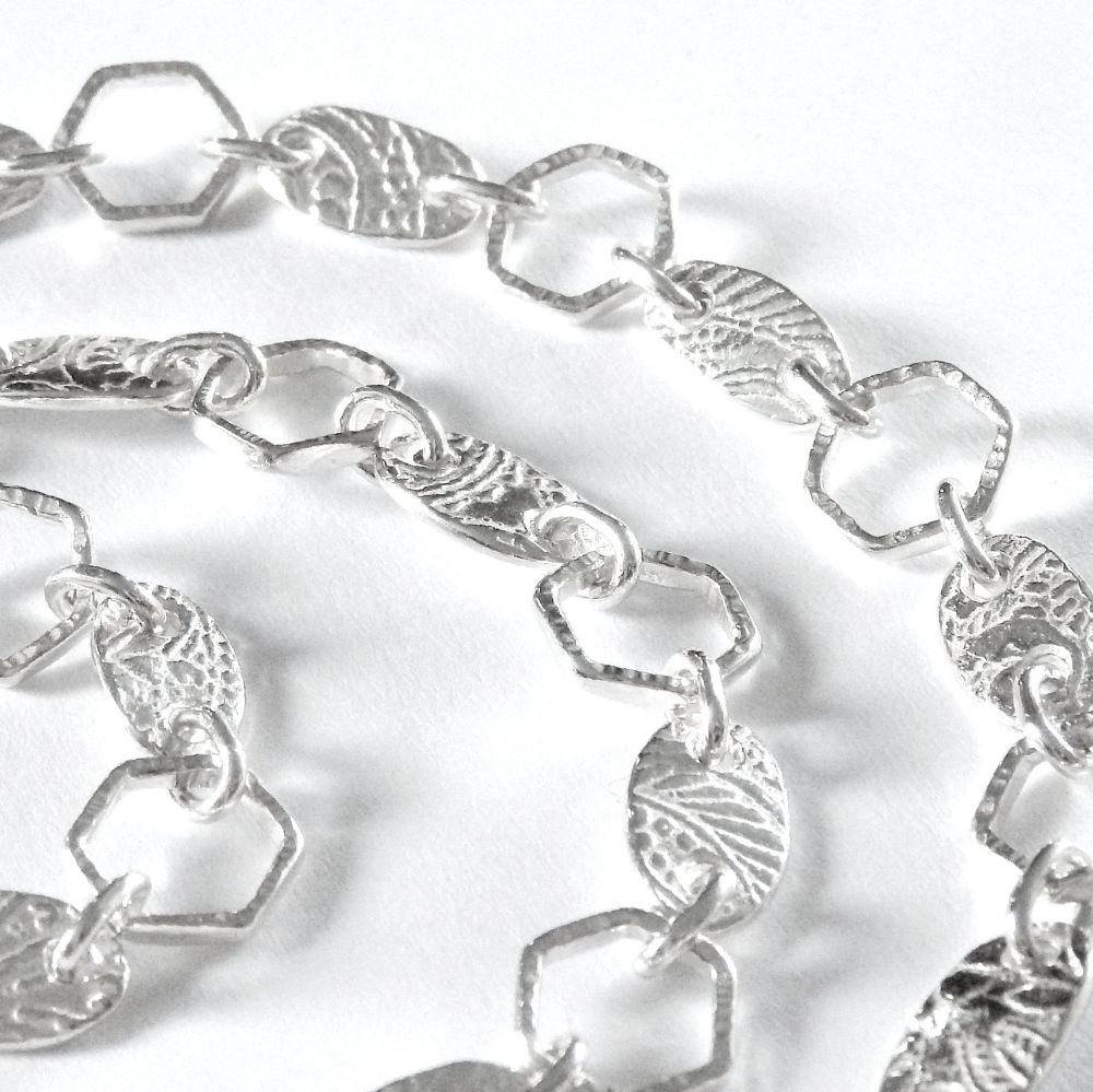 Paisley and Hexagon chain necklace