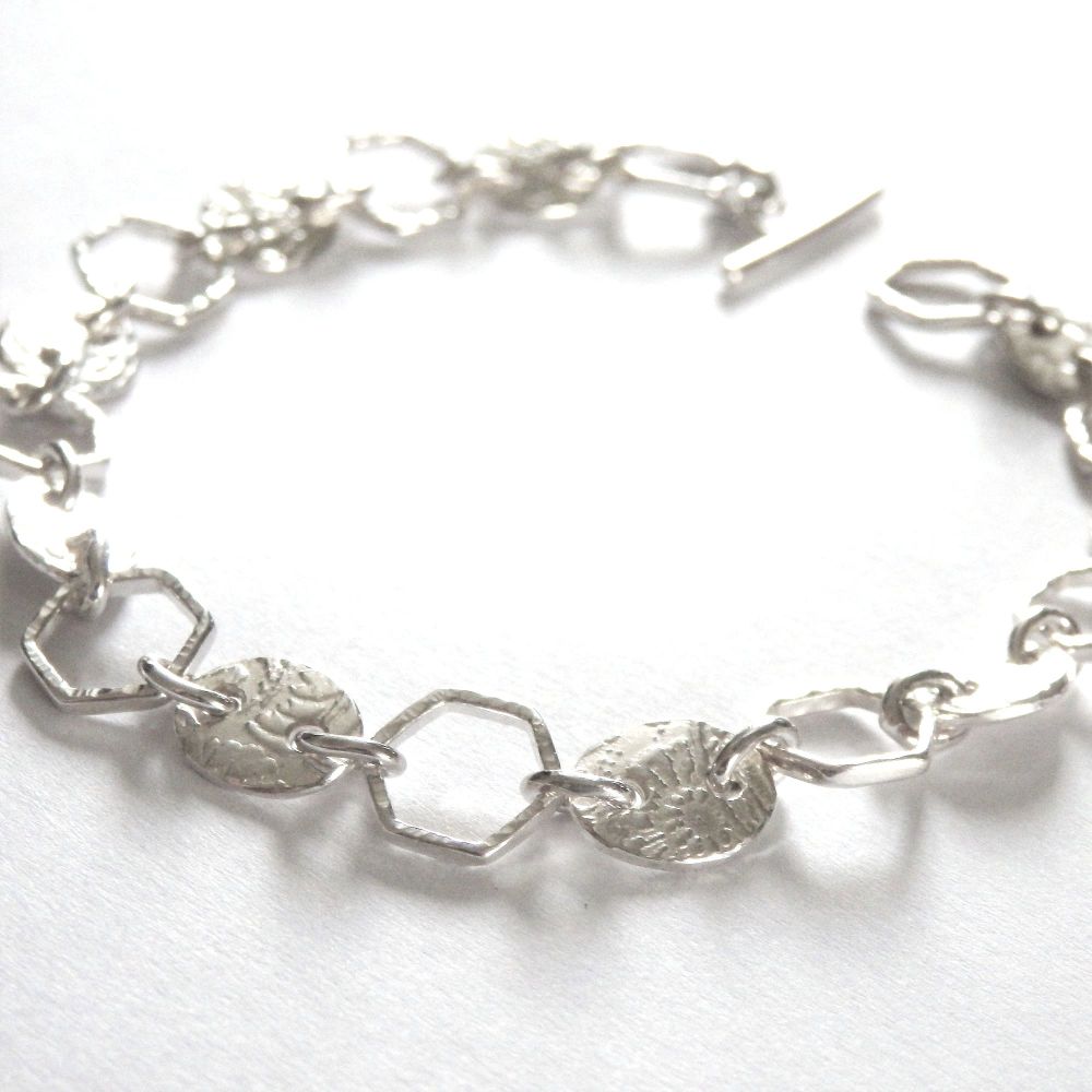 Paisley and Hexagon chain bracelet