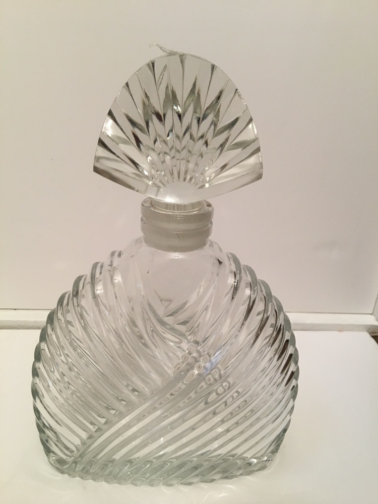 Cut glass oversized perfume bottle