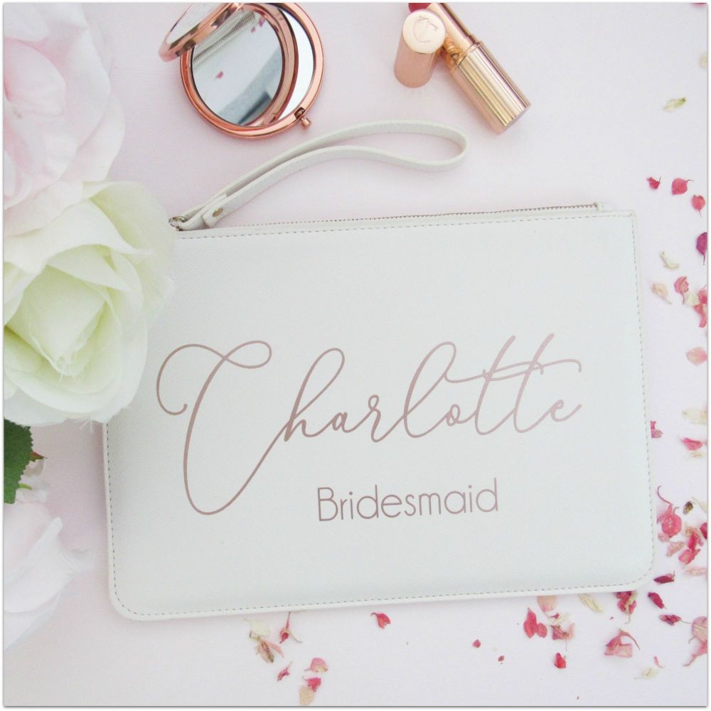 personalised wedding clutch bag