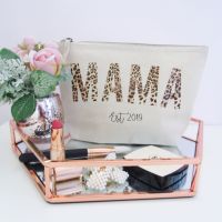 <!-- 001 -->Personalised MAMA EST Cotton Cosmetic Make Up Bag