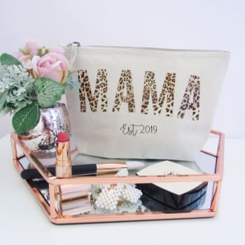  Personalised MAMA EST Cotton Cosmetic Make Up Bag 