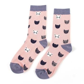 Cute Pair Of Cat Face Socks...Make A Gorgeous Christmas Gift