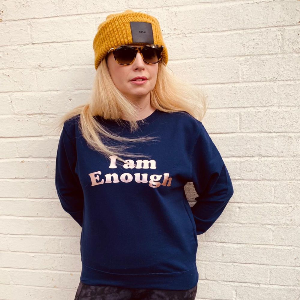  <!-- 001 --> I Am Enough Women's Slogan Sweatshirt Jumper 
