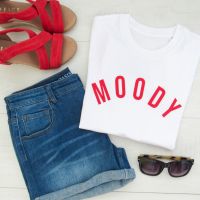 <!-- 002 --> "Moody" Women's Slogan Organic Cotton Short Sleeve Tee