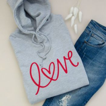 "LOVE" Women's Slogan Hooded Sweatshirt
