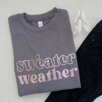  <!-- 001 --> "SWEATER WEATHER" Women's Unisex Slogan Sweatshirt Jumper 