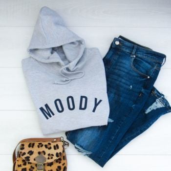   "MOODY" Women's Slogan Hooded Sweatshirt
