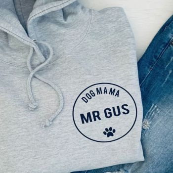   Personalised With Dog Or Dogs Name Dog Mama" Women's Slogan Hooded Sweatshirt