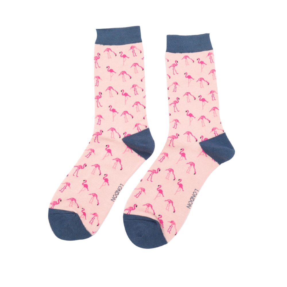 <!-- 005 -->Cute Pair Of Flamingo Socks...Make A Gorgeous Christmas Gift