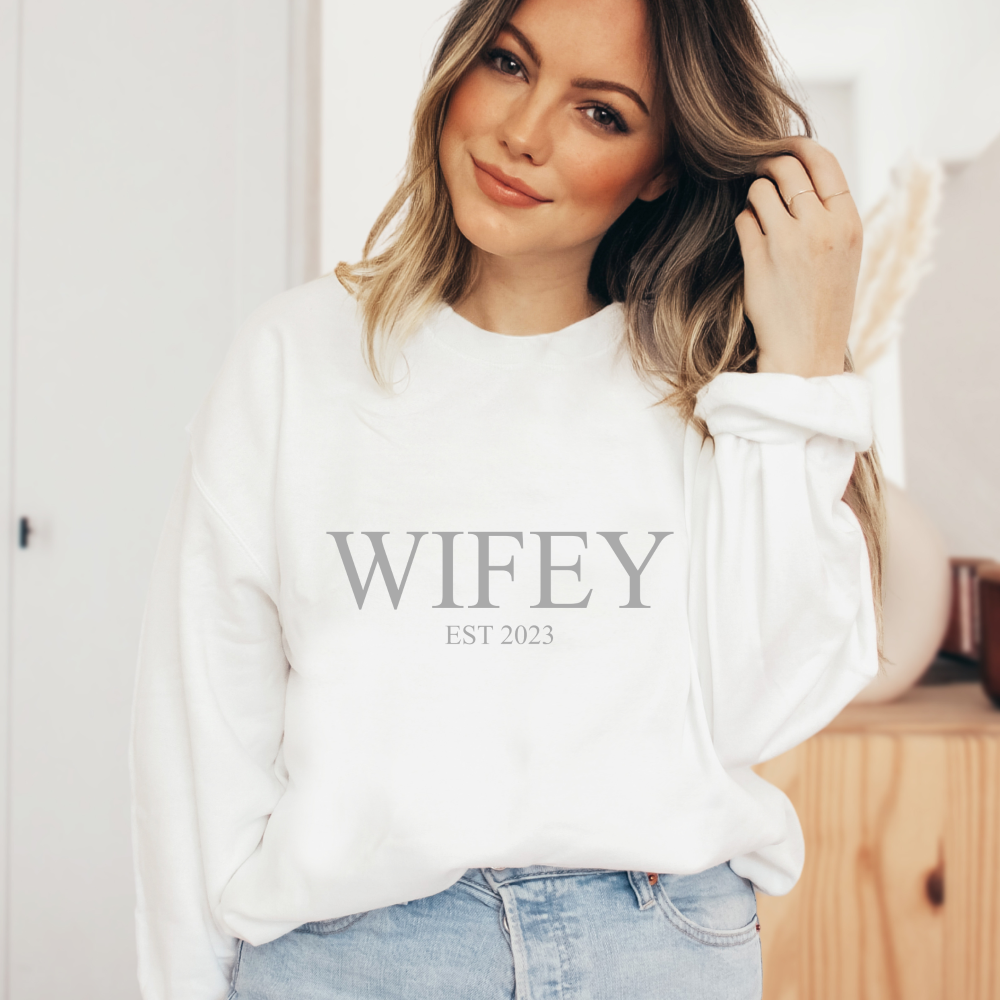 <!-- 006 --> WIFEY EST Women's Slogan Unisex Sweatshirt Jumper