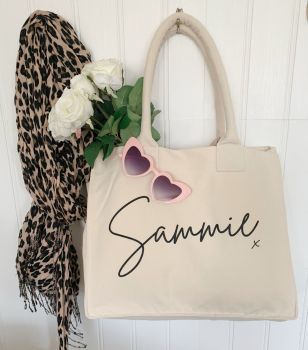 Personalised Resort Canvas Shopping Tote Bag