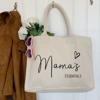 "Mama's Essentials" Resort Canvas Shopping Tote Bag